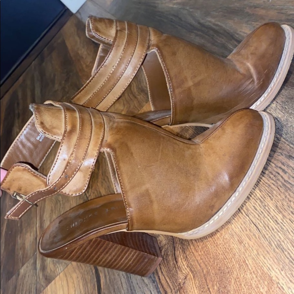 Chinese Laundry Brown Booties with Open Heel - Picture 3 of 4
